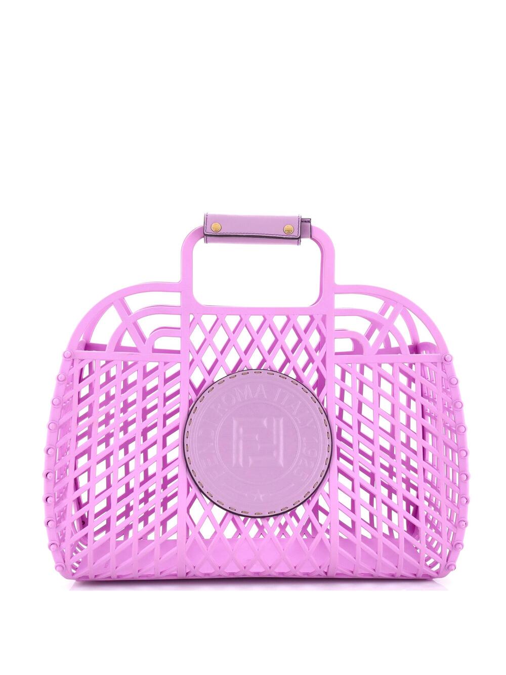 Fendi Ff Logo Stamp Basket Tote Pvc #322574F78B